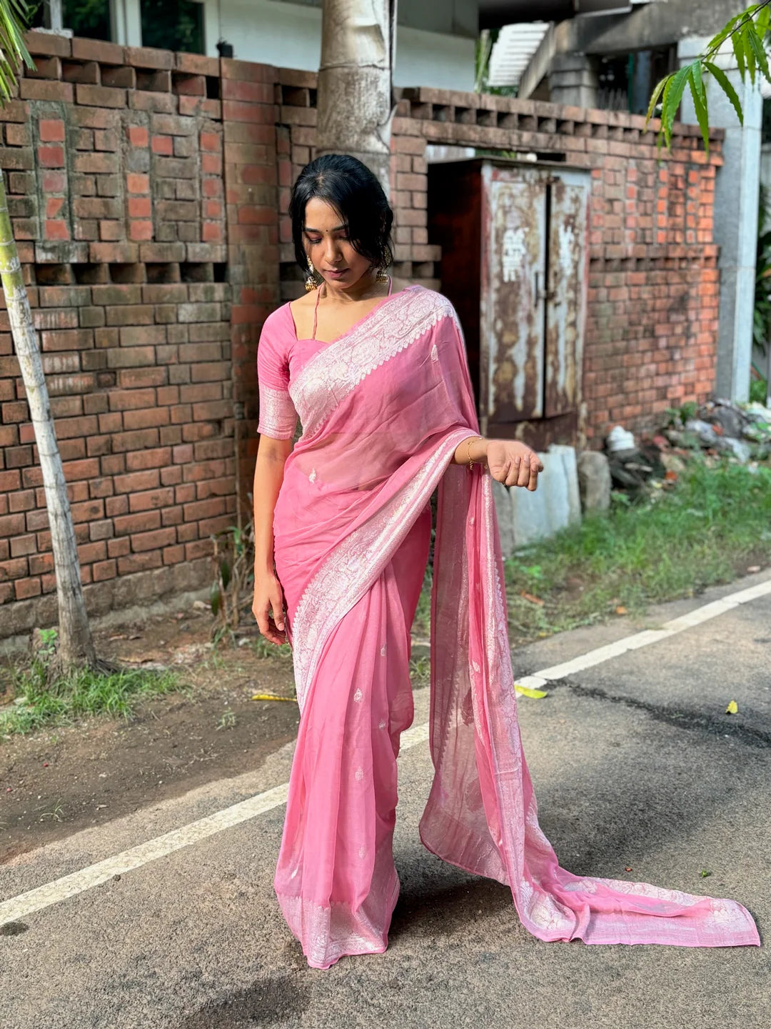 3001 BABY PINK SAREE