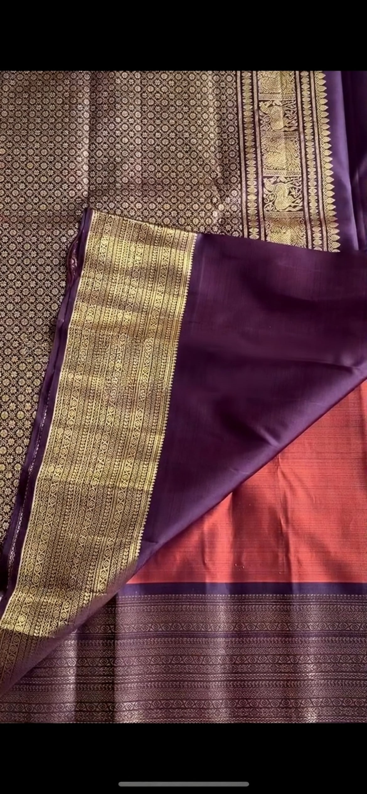 Brunt Orange Silk Saree