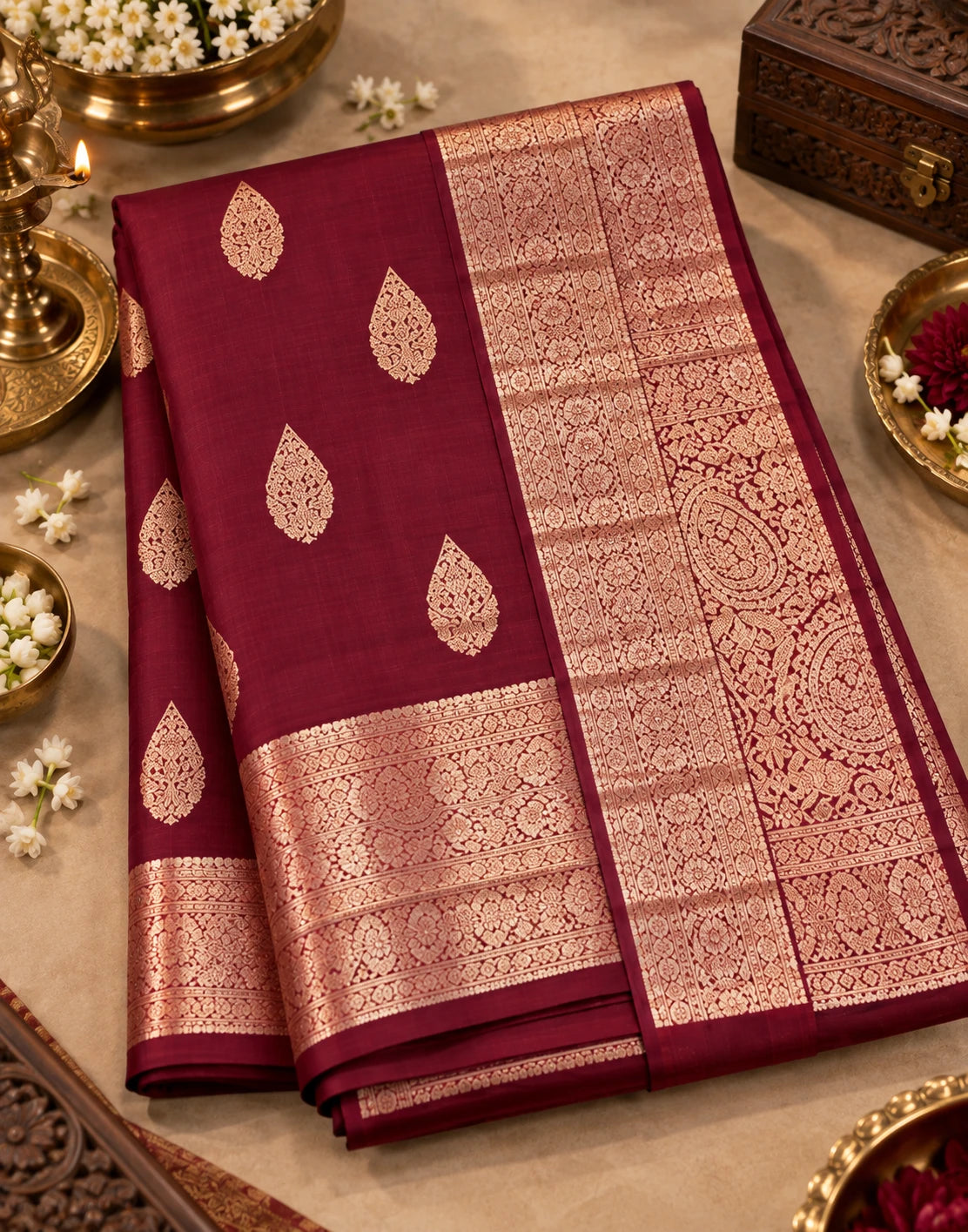 BURGUNDY WINE SAREE
