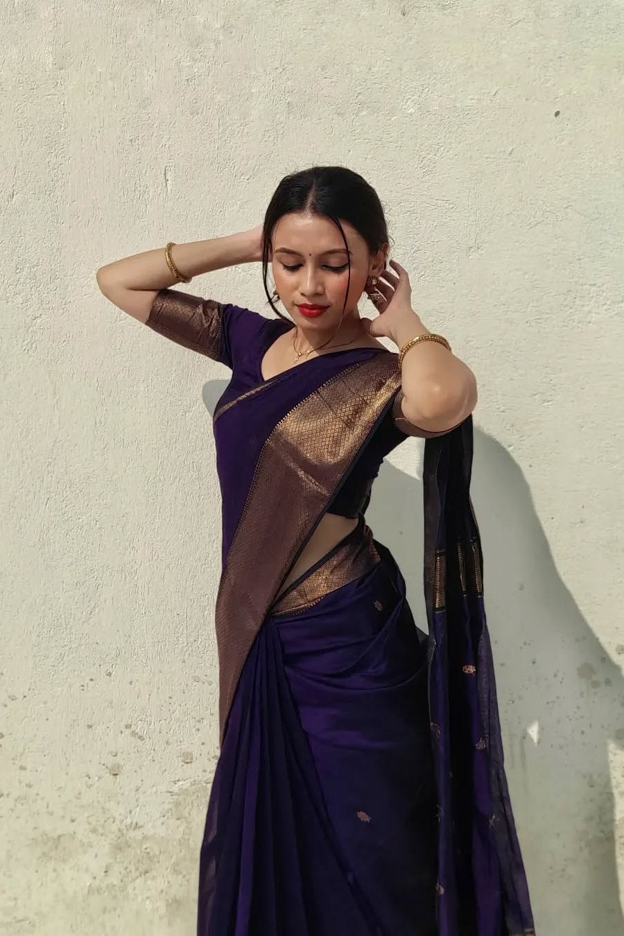 Dark Purple Maheshwari Sarees