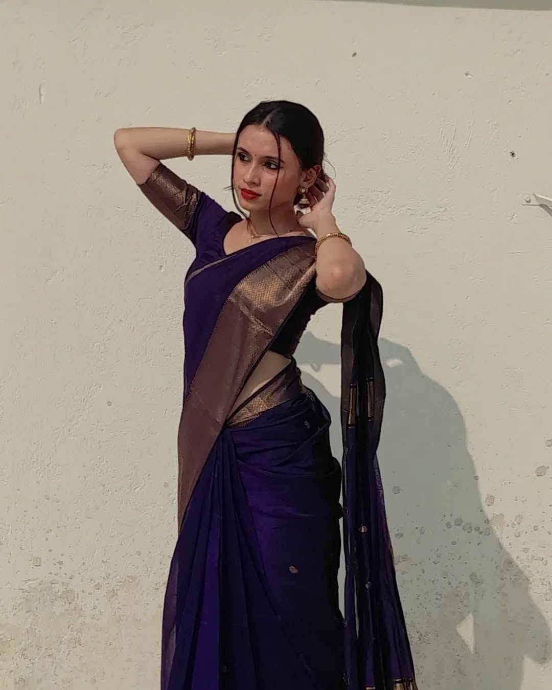 Dark Purple Maheshwari Sarees