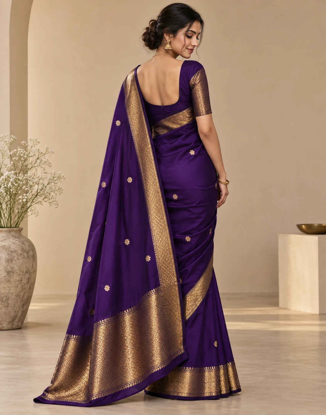 Dark Purple Maheshwari Sarees