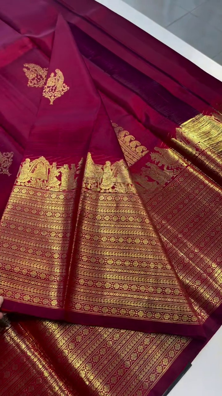 Wine Palkku Silk Saree