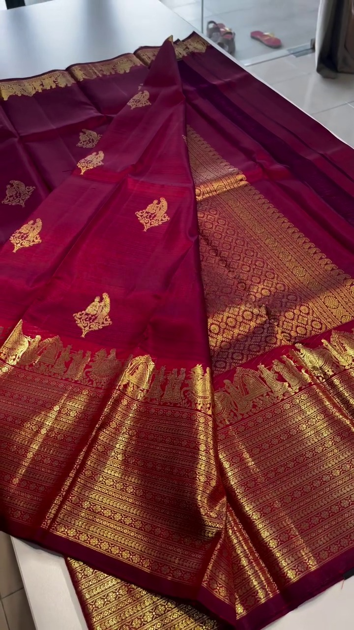 Wine Palkku Silk Saree
