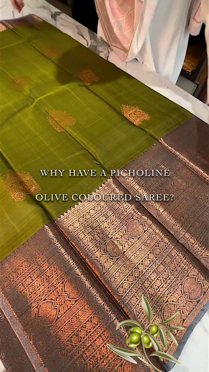 Olive Bronze Silk Saree