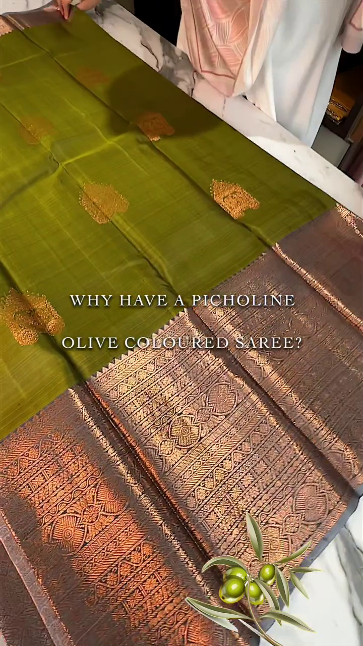 Olive Bronze Silk Saree