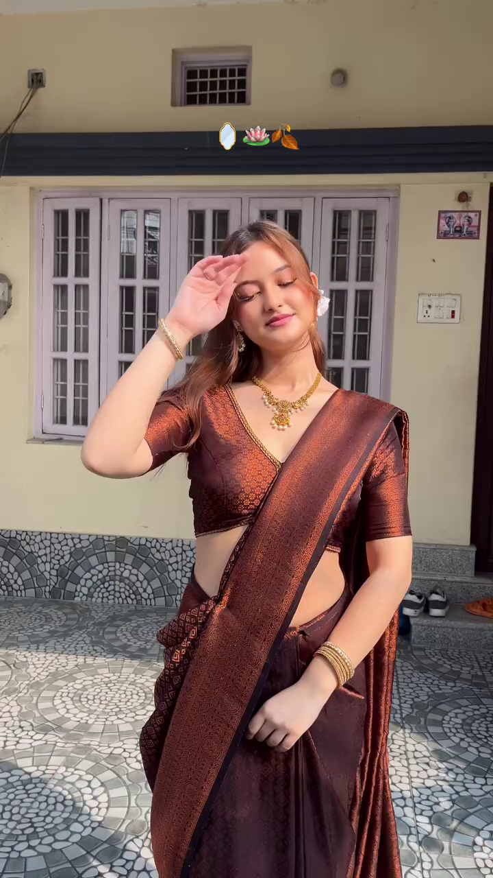 Royal Copper Weave Saree