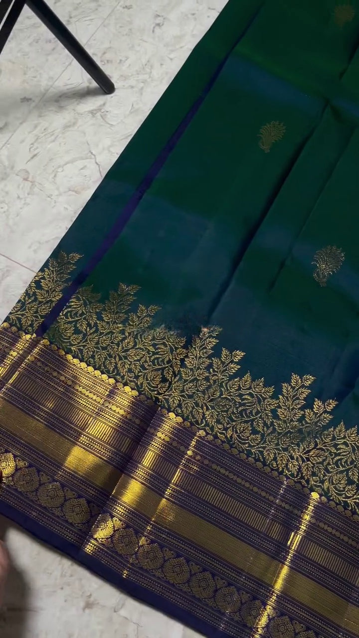 Peacock Feathers Silk Saree
