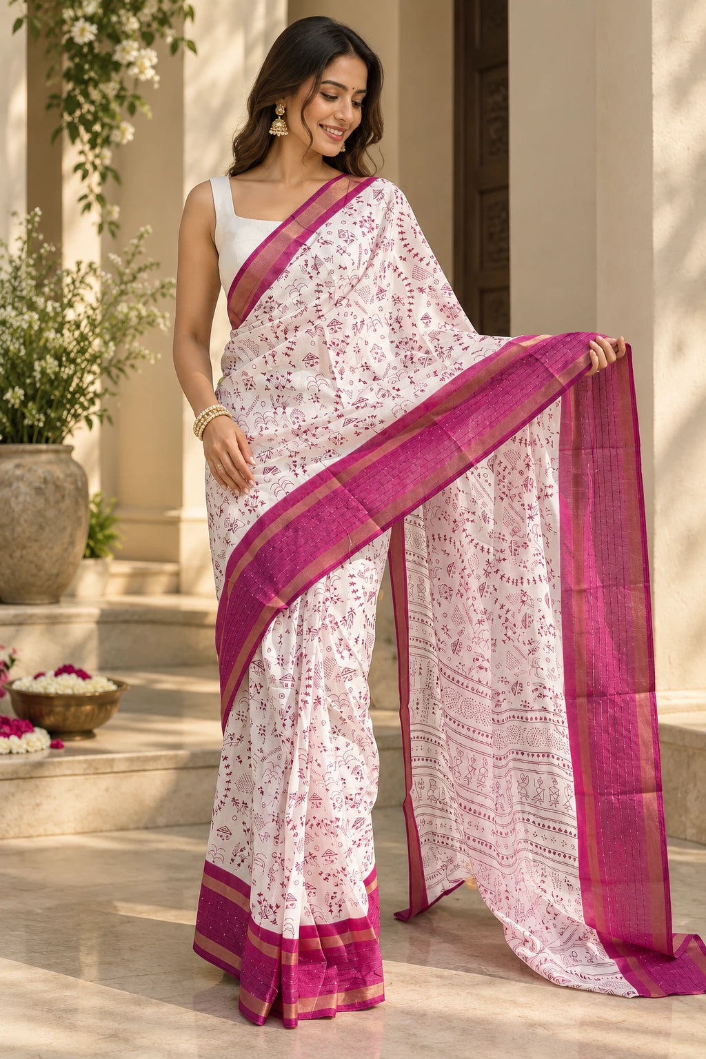 1202-kalamkari ready to wear saree