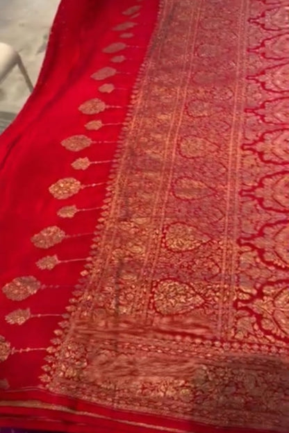 Red Banarsi Silk Saree