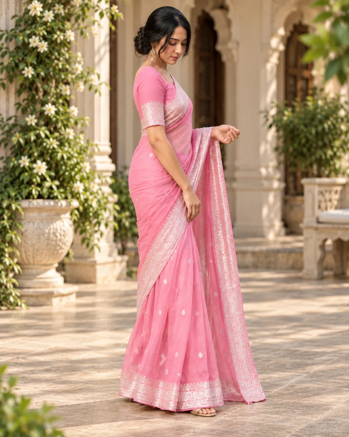 3001 BABY PINK SAREE