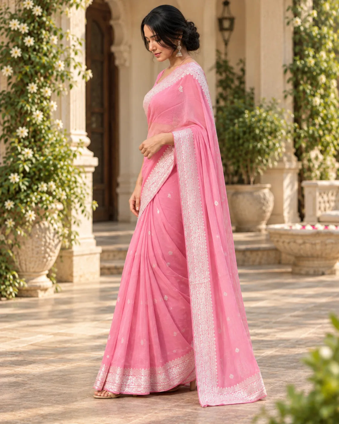 3001 BABY PINK SAREE