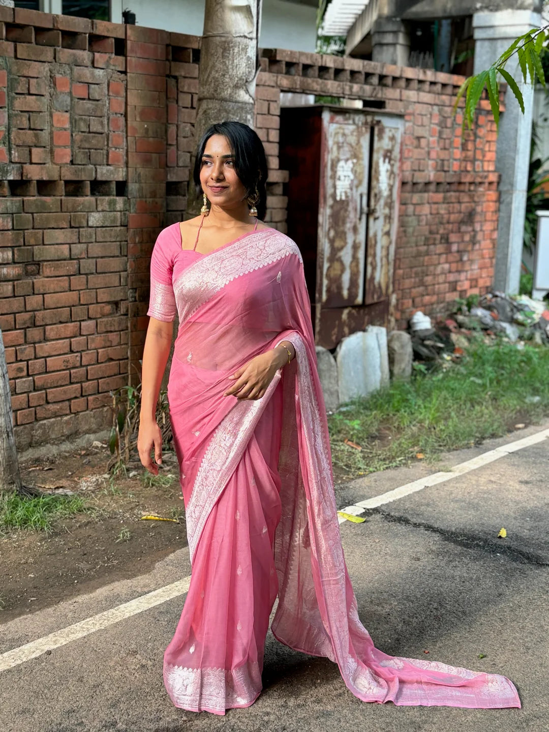 3001 BABY PINK SAREE