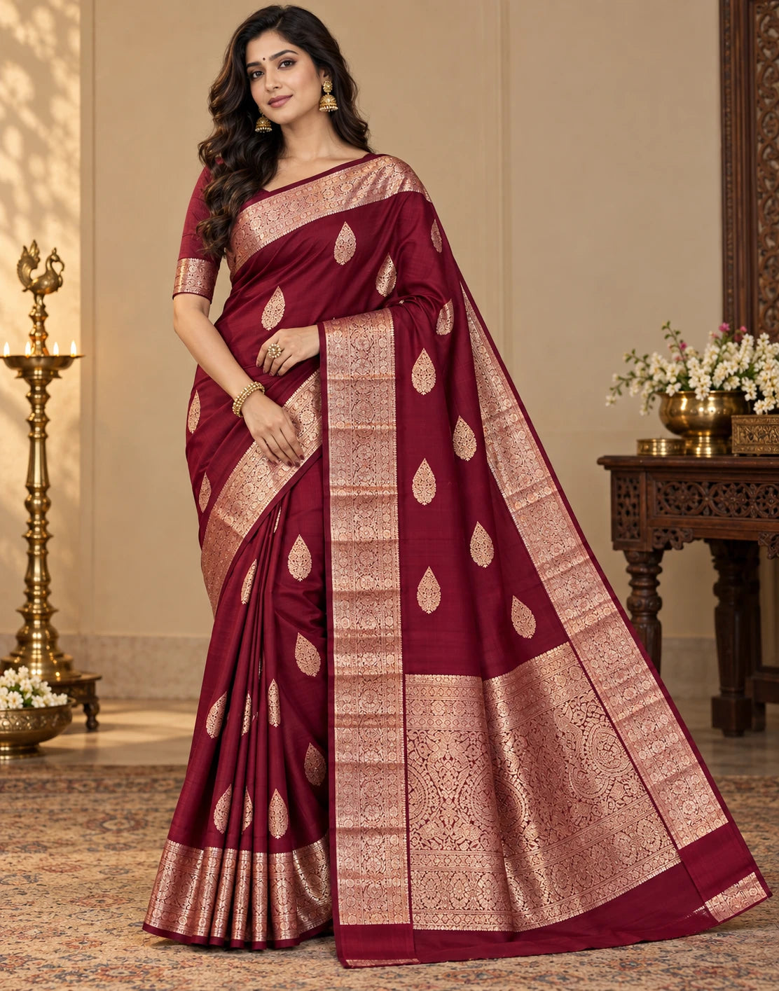 BURGUNDY WINE SAREE
