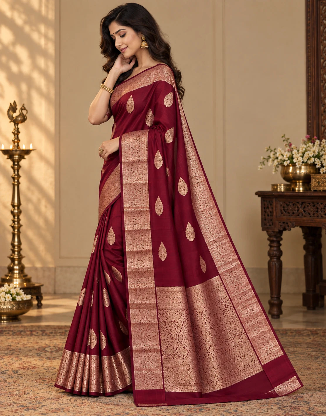 BURGUNDY WINE SAREE