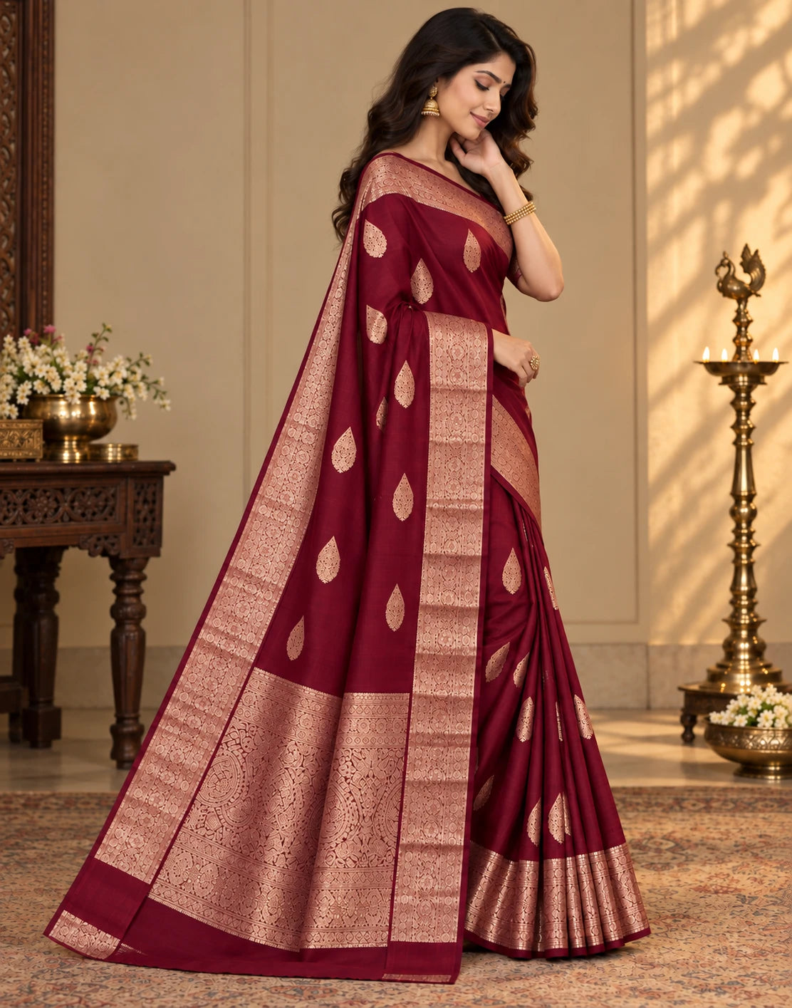 BURGUNDY WINE SAREE