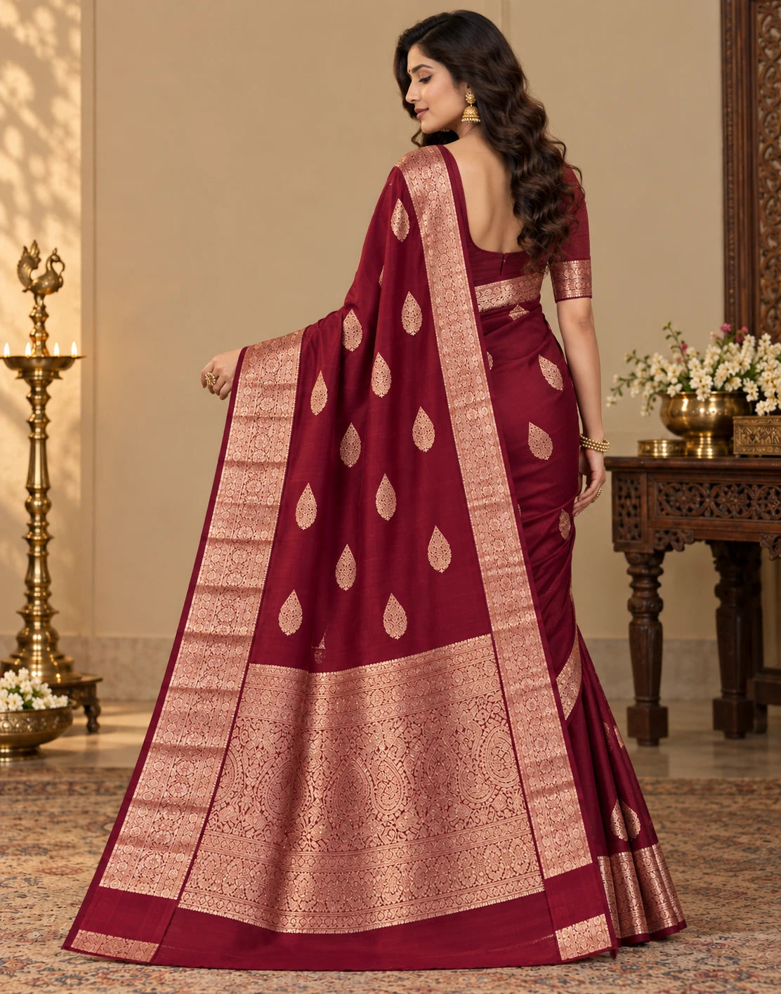 BURGUNDY WINE SAREE