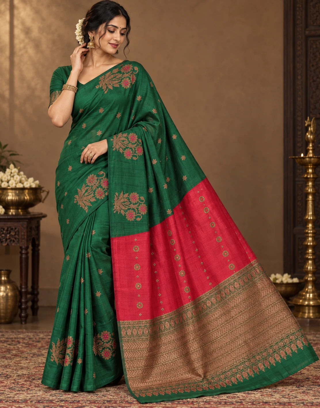 Borderless Raw Silk Saree