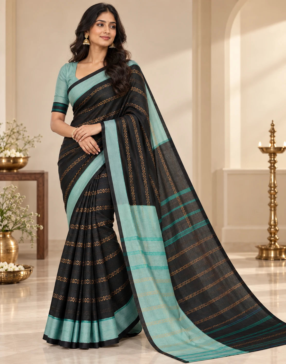 Celestial Stripe Saree