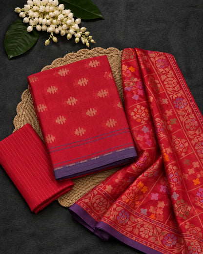 Cherry Weave Zari Suit Set