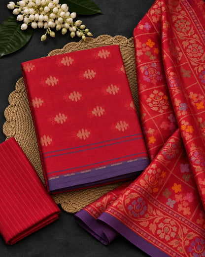 Cherry Weave Zari Suit Set
