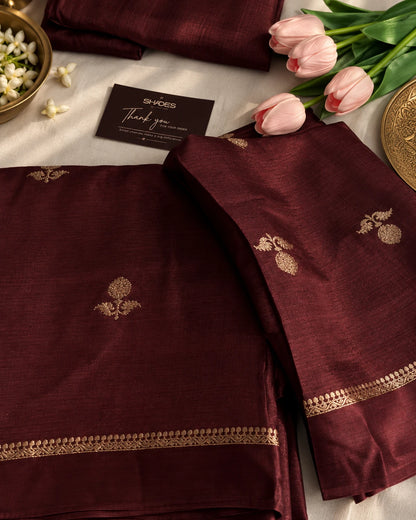 Chocolate Vaira Oosi Silk Saree
