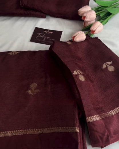 Chocolate Vaira Oosi Silk Saree