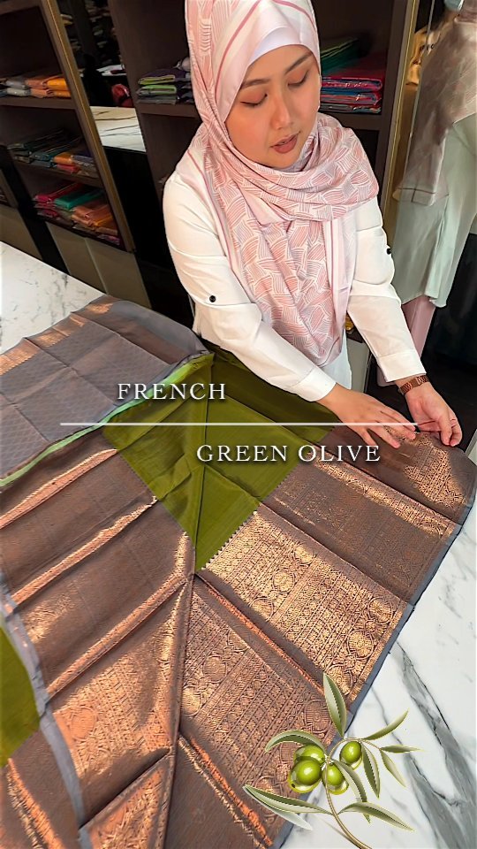 Olive Bronze Silk Saree