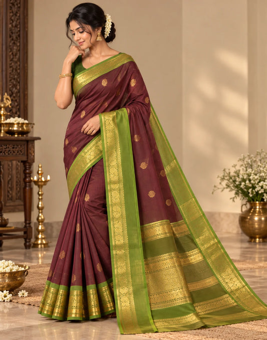 Cofee Vaira Oosi Silk Saree