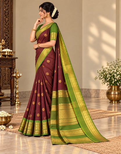 Cofee Vaira Oosi Silk Saree