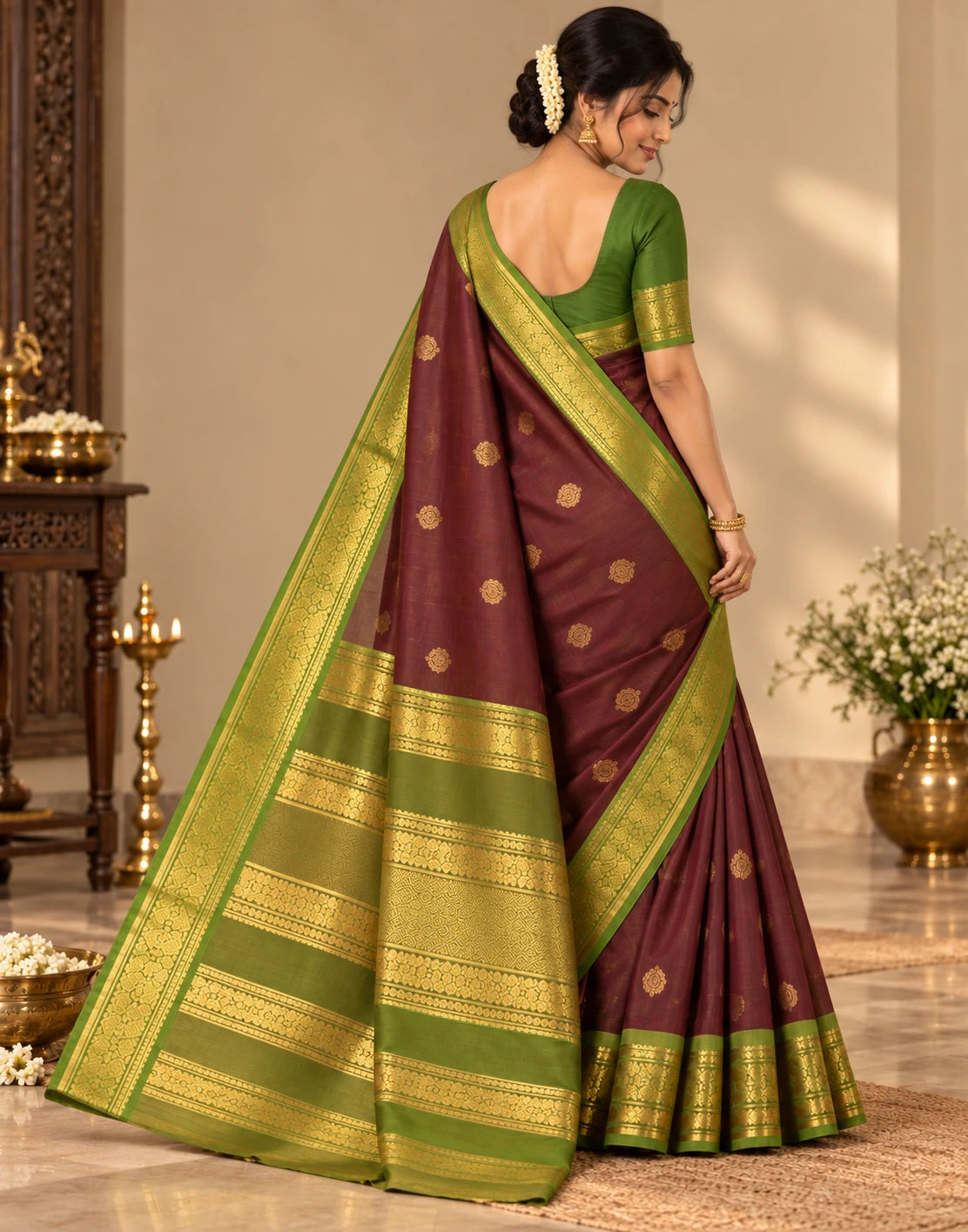 Cofee Vaira Oosi Silk Saree