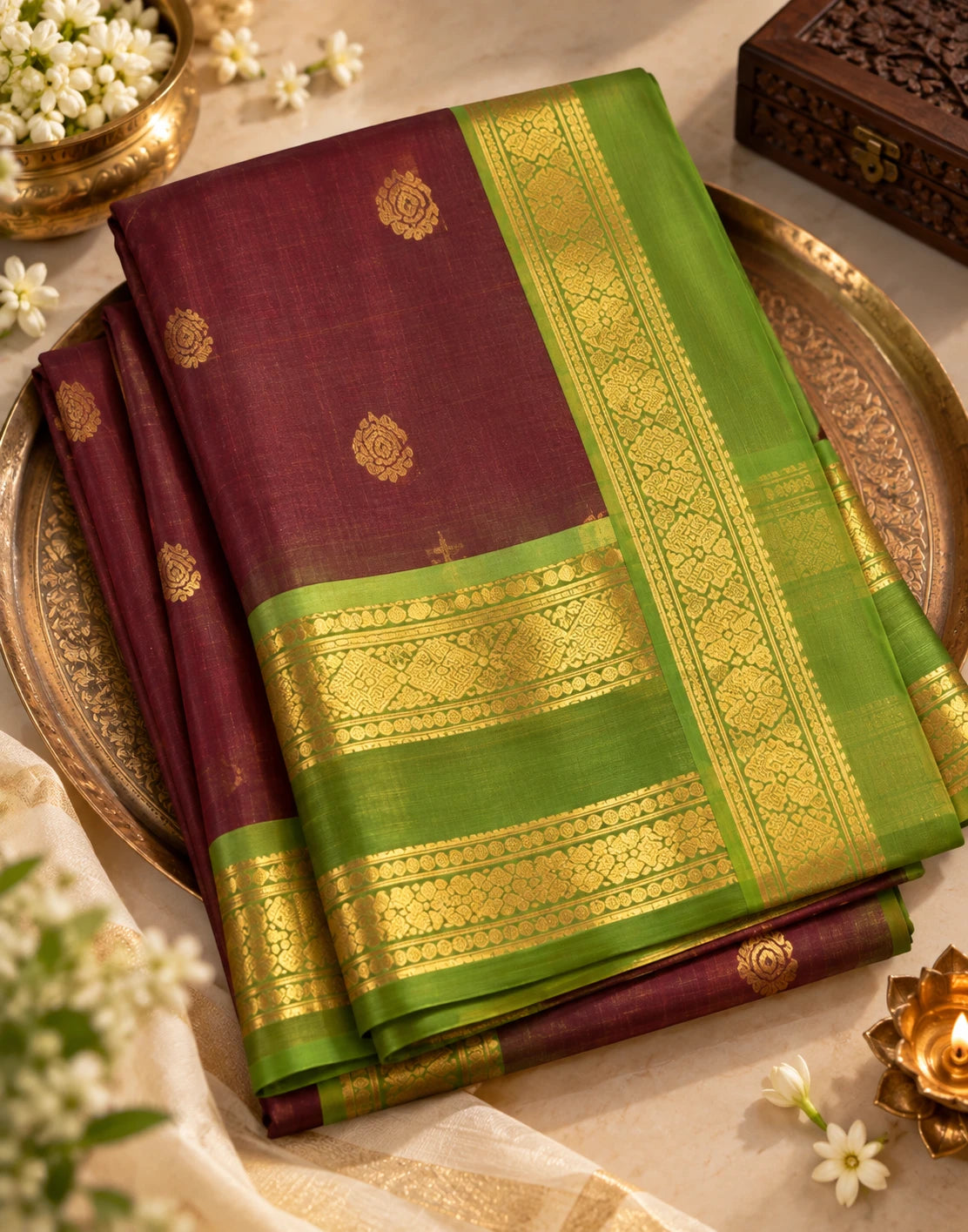Cofee Vaira Oosi Silk Saree
