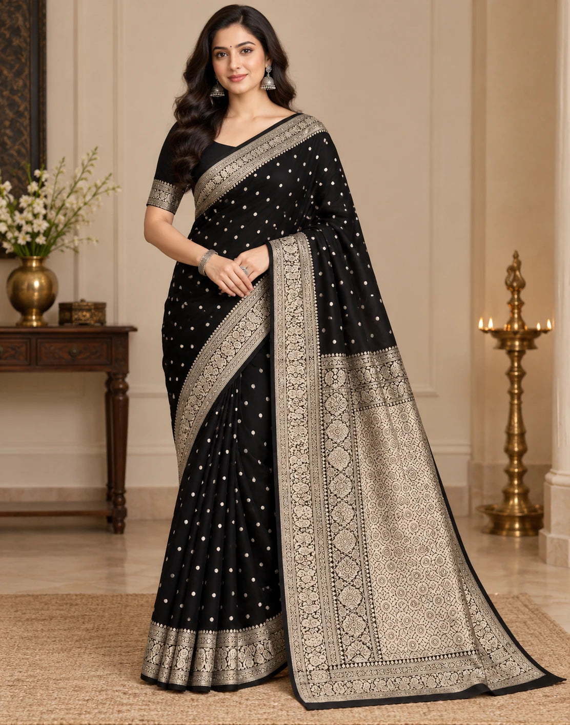 Dark Moonbeam Saree