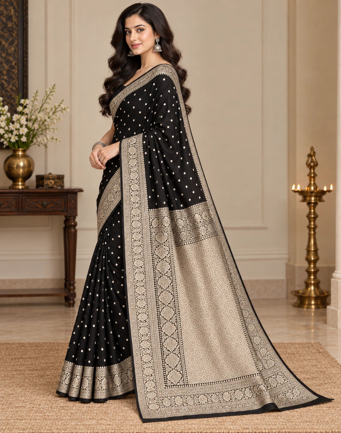 Dark Moonbeam Saree