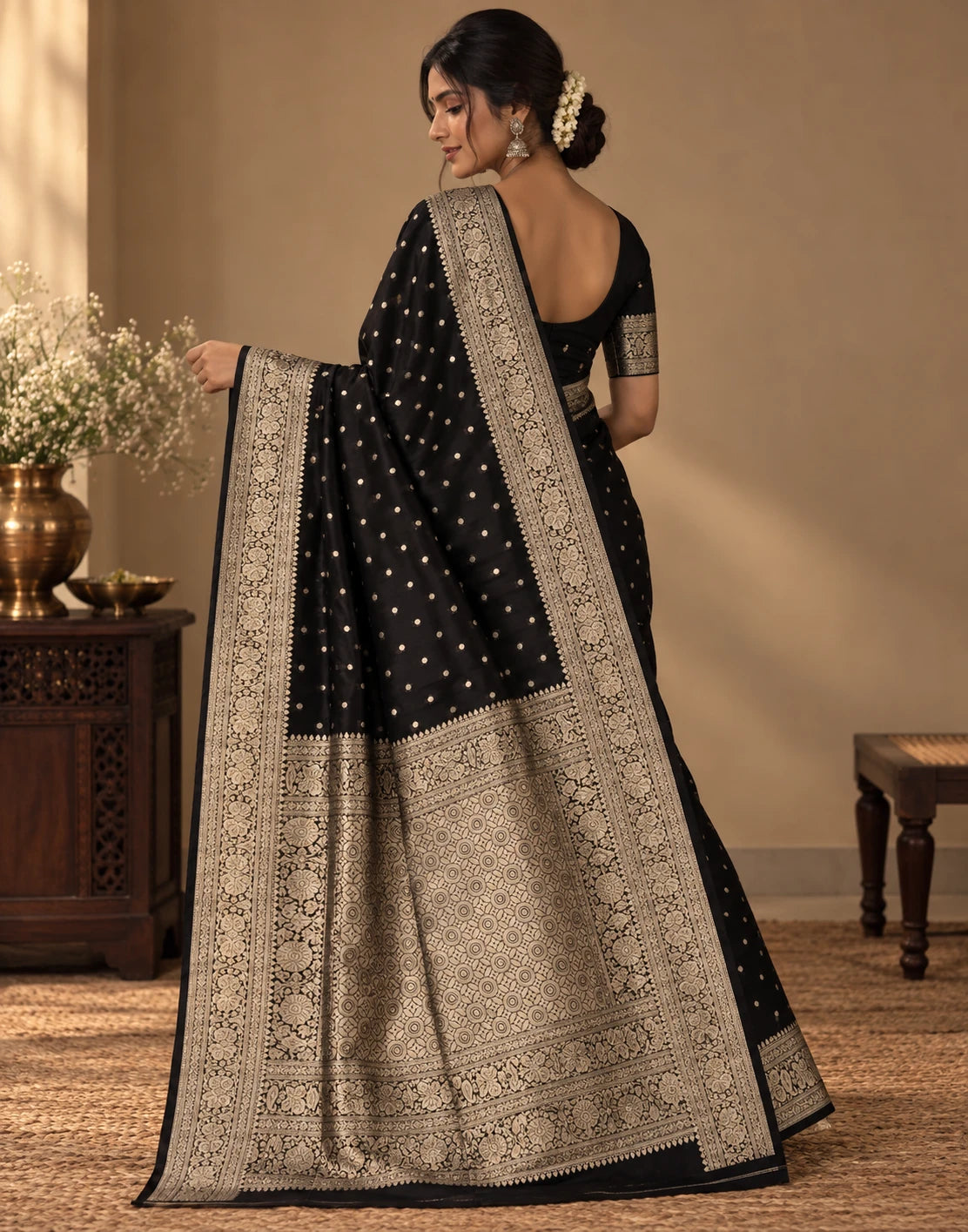 Dark Moonbeam Saree