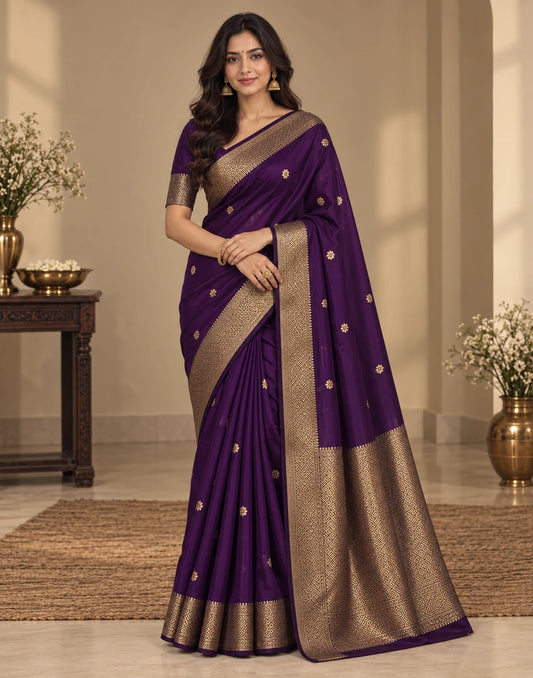 Dark Purple Maheshwari Sarees