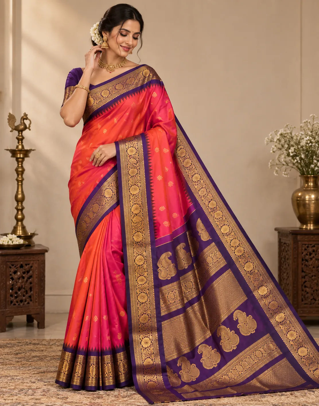 Indra-Neelam Silk Saree