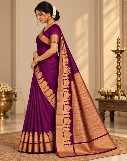 KANCHIVARAM PURPLE SILK SAREE