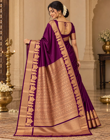 KANCHIVARAM PURPLE SILK SAREE
