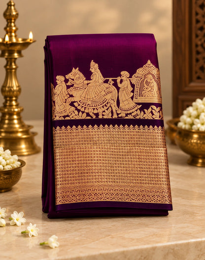 KANCHIVARAM PURPLE SILK SAREE