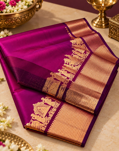 KANCHIVARAM PURPLE SILK SAREE