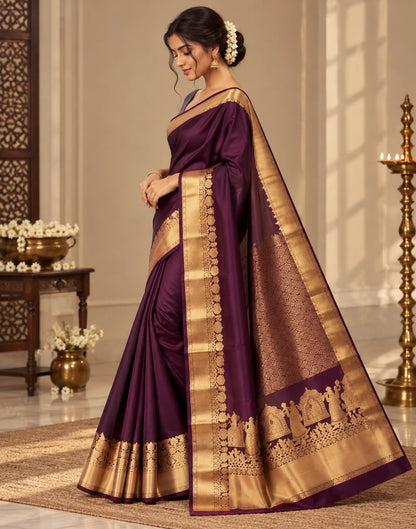 Kanchipuram Purple Silk Sree