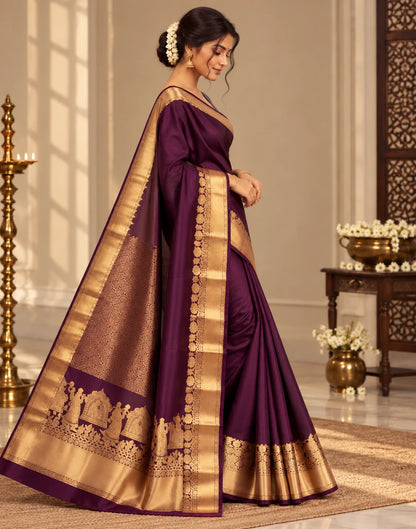 Kanchipuram Purple Silk Sree