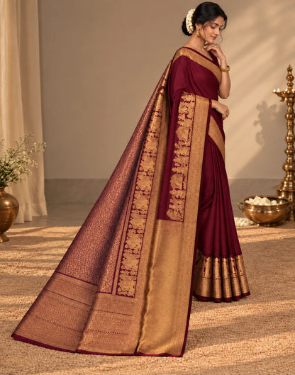 Olive Bronze Silk Saree