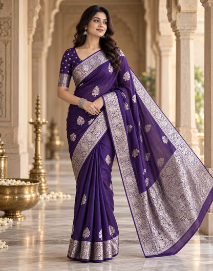Leaf Pattern Silk Saree