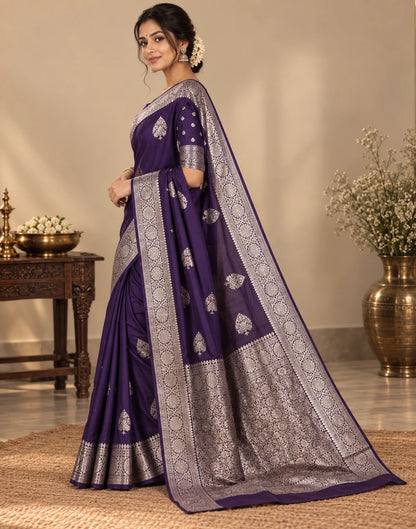 Leaf Pattern Silk Saree