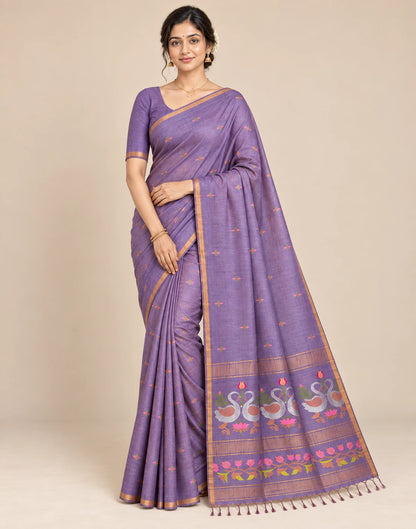 Lilac Silk Saree