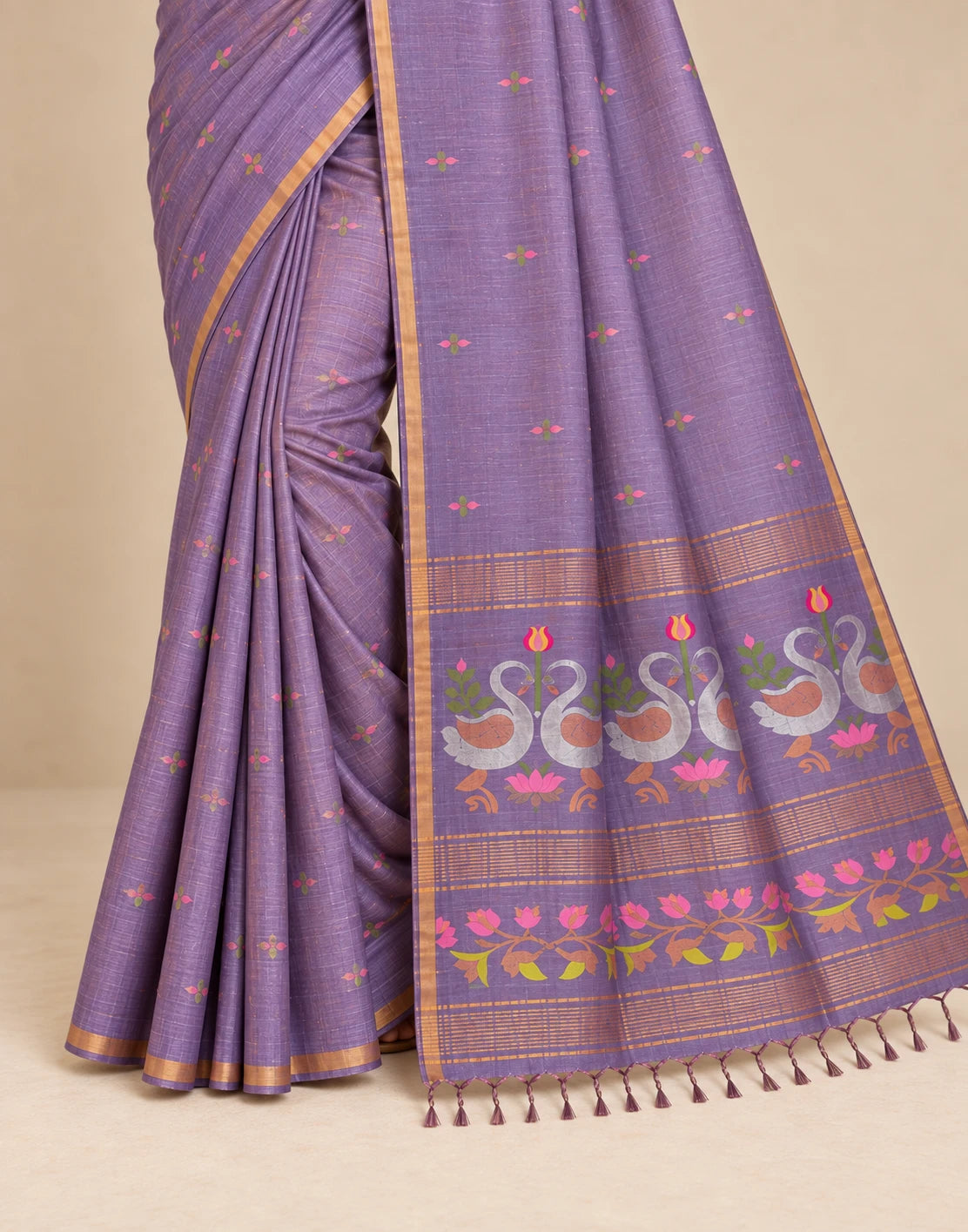 Lilac Silk Saree