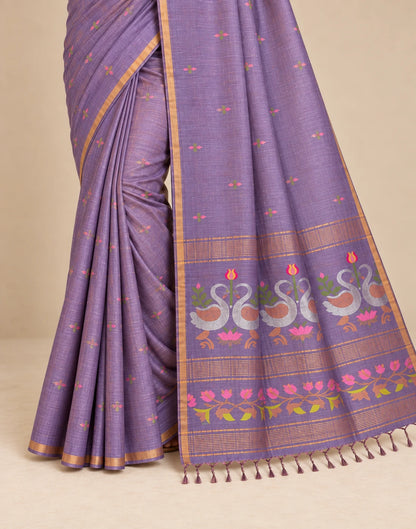 Lilac Silk Saree