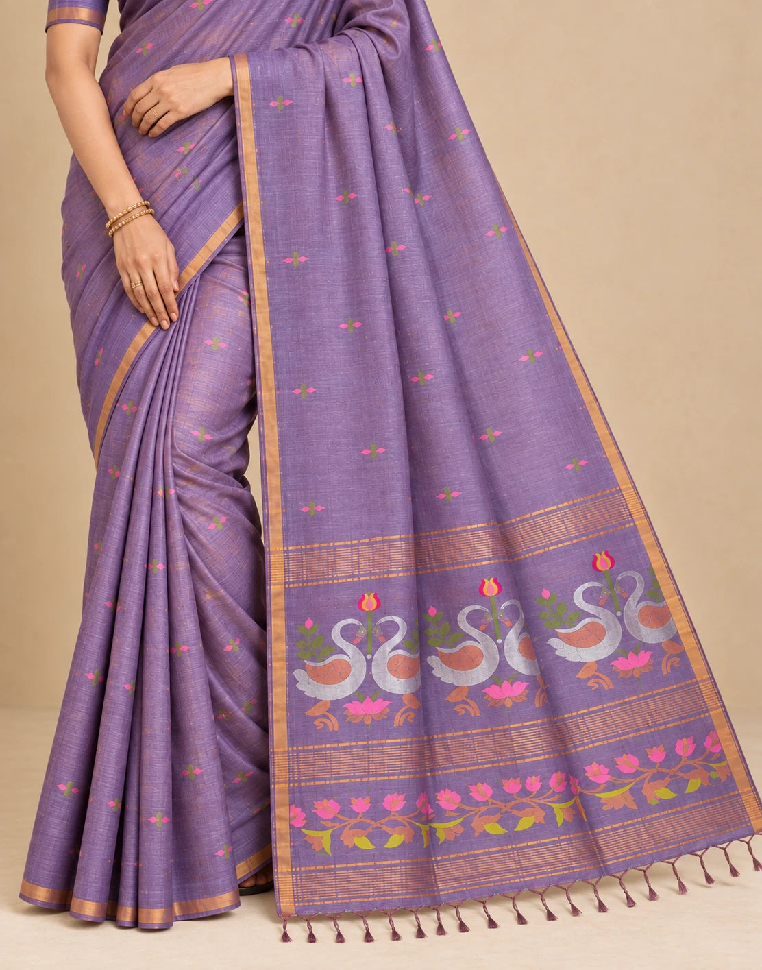 Lilac Silk Saree